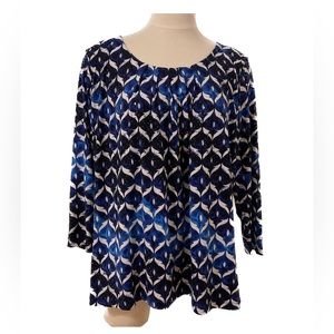 TanJay Blue Sparkle Blouse Ladies Size L-XL
